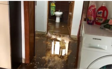 Reshjet e shiut në Shkodër, uji hyn në katet e para të banesave