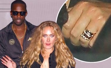 Adele shihet me një unazë floriri në gisht mes pretendimeve se është martuar me Rich Paulin