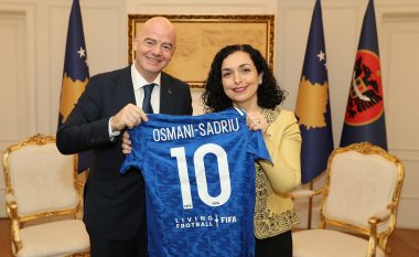 Vjosa Osmani pret presidentin e FIFA-s, Gianni Infantino