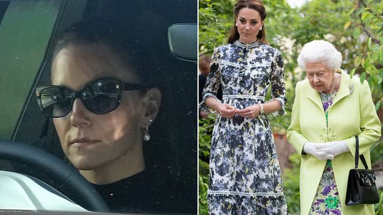 Kate Middleton fsheh emocionet e saj pas syzeve të diellit ndërsa largohet nga Kështjella Windsor pas vdekjes së Mbretëreshës