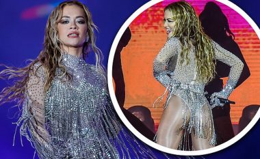 Rita Ora tregon figurën e bujshme trupore në kostum argjendi shkëlqyes në festivalin "Rock In Rio"