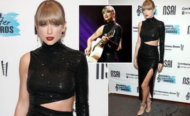 Taylor Swift shkëlqen me një fustan zi në tapetin e kuq