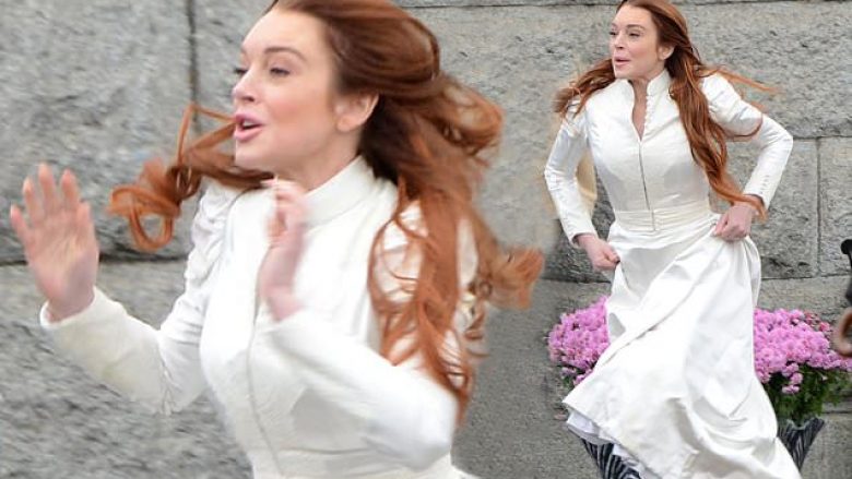 Lindsay Lohan shfaqet me fustan nusërie në xhirimet e komedisë “Irish Wish”