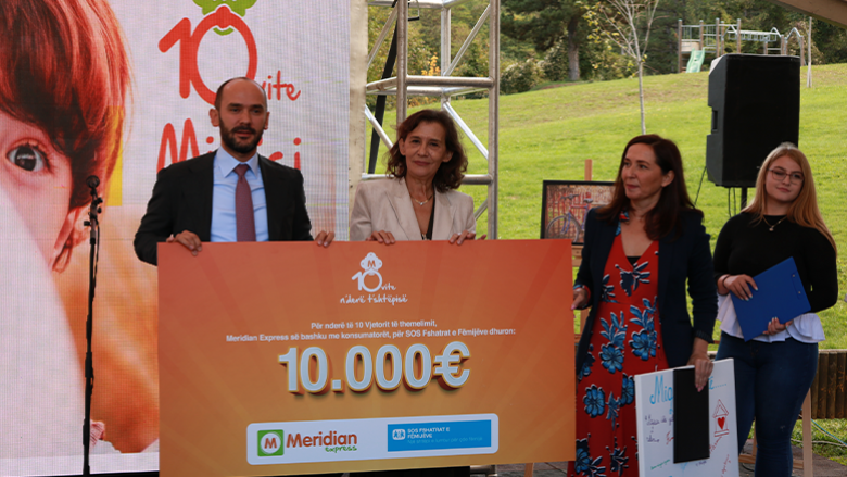 Në 10 vjetorin e themelimit, Meridian Express ndan 10,000 euro për SOS Fshatin