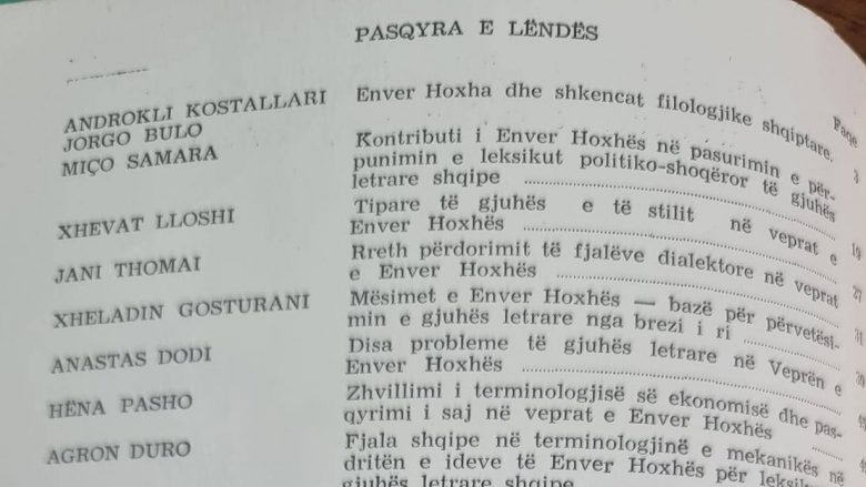 Krimet e Enver Hoxhës dhe të regjimit të tij mbi gjuhën dhe letërsinë shqipe