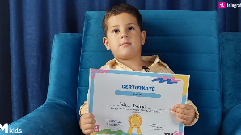 Judon Dalipi, katër vjeçari nga Shkupi shpalos në TM kids botën e tij fëmijërore