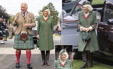 Princi Charles merr vëmendjen i veshur me fundin tradicional skocez në tubim, shoqëruar nga gruaja e tij Camilla