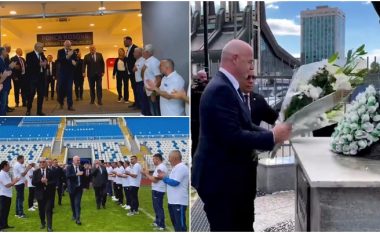 Infantino bën homazhe te shtatorja e legjendës Fadil Vokrri, si dhe viziton stadiumin