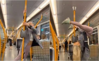 Një grua zgjodhi të bënte një “kërcim rreth një shtylle” në një tren në lëvizje – duke lënë pasagjerët të habitur