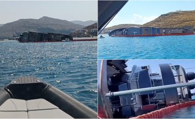 Superjahti “007” fundoset pak metra nga plazhi grek pasi ‘u rrëzua’ – përpara se shpëtimtarët të hidheshin për të shpëtuar pasagjerët