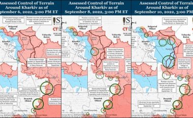 Disa harta të publikuara tregojnë se si vendet e pushtuara janë rikthyer nga ukrainasit, gjatë pesë ditëve të fundit