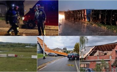 Stuhia godet një rajon në Kroaci – shkatërroi çati, përmbysi kamionë dhe dëmtoi shumë automjete