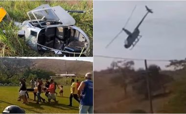 Momenti i tmerrshëm kur një helikopter përplaset për telat e energjisë elektrike dhe rrëzohet në Brazil – të gjithë në bord mbijetojnë mrekullisht