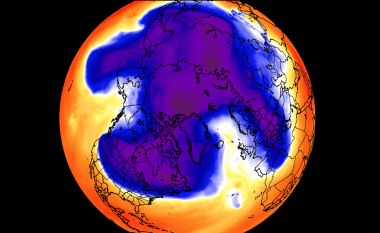 Vorbulla Polare po shfaqet tani mbi stratosferën e Polit Verior, do të ketë ndikim mbi motin dimëror
