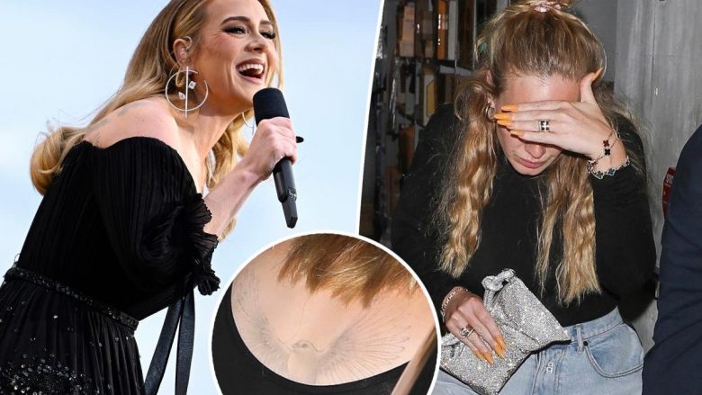 Adele duket se po heq tatuazhin e saj të shpinës