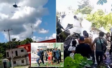 Rrëzohet helikopteri i marinës meksikane, humbin jetën tre ushtarë – banorët filmojnë momentin e përplasjes