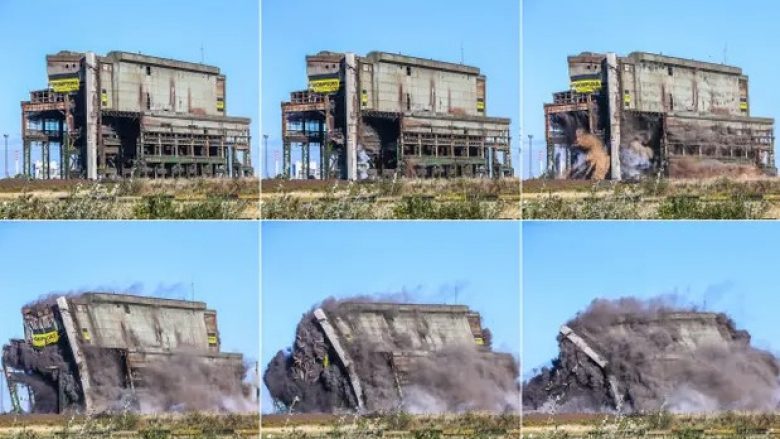 Shpërthimi i kontrolluar, në Britani shkatërrohet fabrika 65 metërshe – për ta demoluar u përdorën 1.600 kilogramë eksploziv