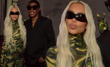 Kim Kardashian rrëmben vëmendje me dukjen teksa merr pjesë në festën e artistit Babyface
