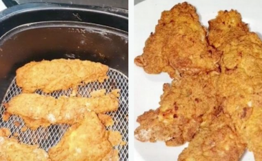 Kuzhinieri përgatit ushqim të rrem KFC në pajisjen e fërgimit me ajër – dhe duket krejtësisht krokante