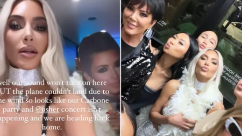 Do të udhëtonte me avion për në Las Vegas për festën e ditëlindjes, planet e Kim Kardashian u prishën për shkak të kushteve të vështira të motit