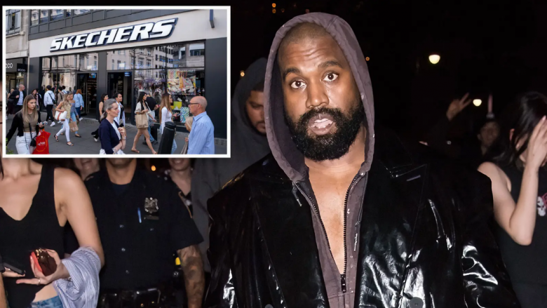 Kanye West shfaqet i paftuar në selinë e Skechers – drejtuesit e kompanisë e largojnë nga ndërtesa