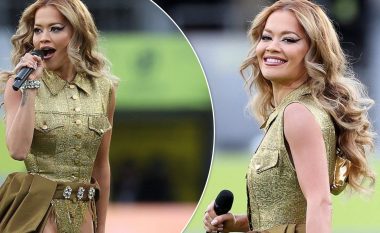 Rita Ora shkëlqen me perfomancën dhe veshjen unike në hapjen e “Rugby World Cup 2021”