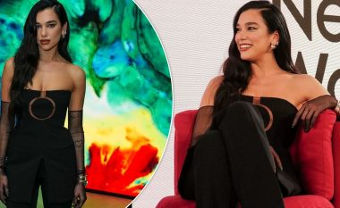 Dua Lipa duket magjepsëse dhe tërë elegancë teksa merr pjesë në konferencën e “Vogue Forces Of Fashion”