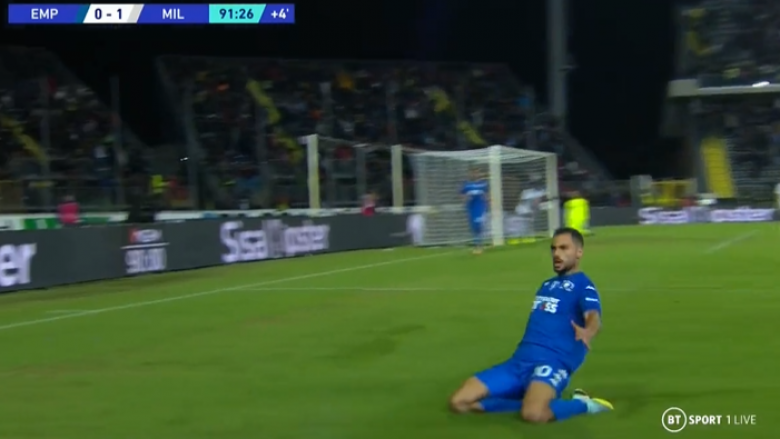 Nëse ju ka ikur: Shikojeni golin e Nedim Bajramit nga gjuajtja e lirë ndaj Milanit