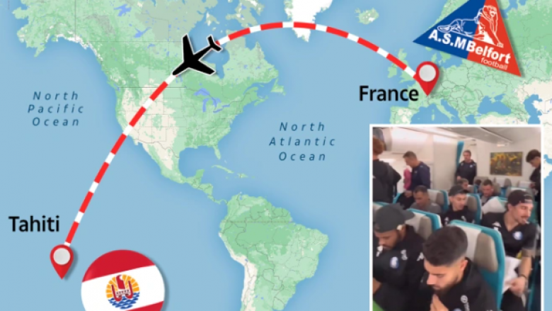 Skuadra franceze detyrohet t’i bëjë 30 orë udhëtim me aeroplan për ta zhvilluar ndeshjen në Kupën e Francës
