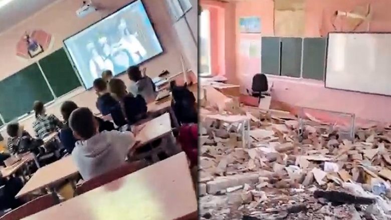 Ukrainasit publikojnë pamjet e një shkolle, para dhe pas sulmeve ruse
