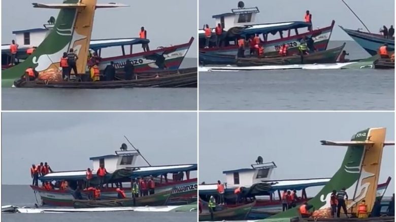 Rrëzohet aeroplani me 49 pasagjerë në një liqen në Tanzani, ekipet e shpëtimit po tentojnë t’i nxjerrin personat e ngujuar brenda fluturakes