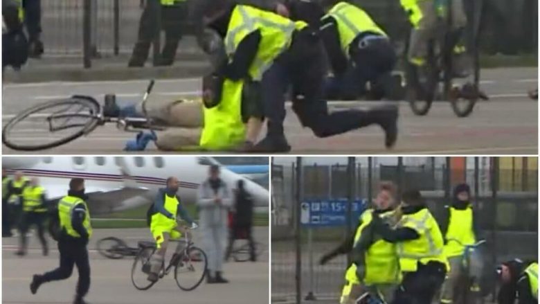 Dramë në aeroportin holandez, mbi 500 ambientalistë futen në pistë dhe tentojnë të bllokojnë fluturimet – arrestohen mbi 200 prej tyre