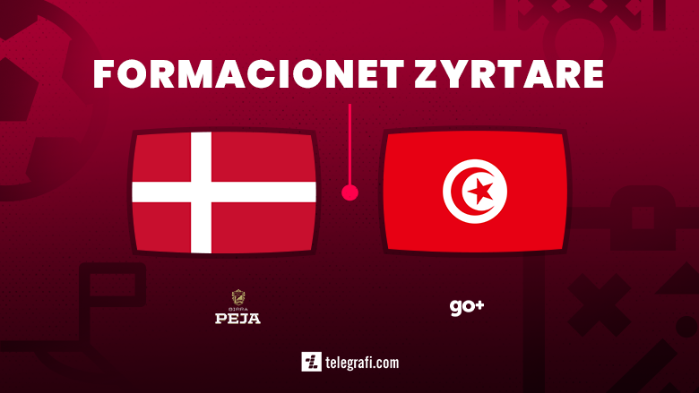 Formacionet zyrtare: Danimarka – Tunizia