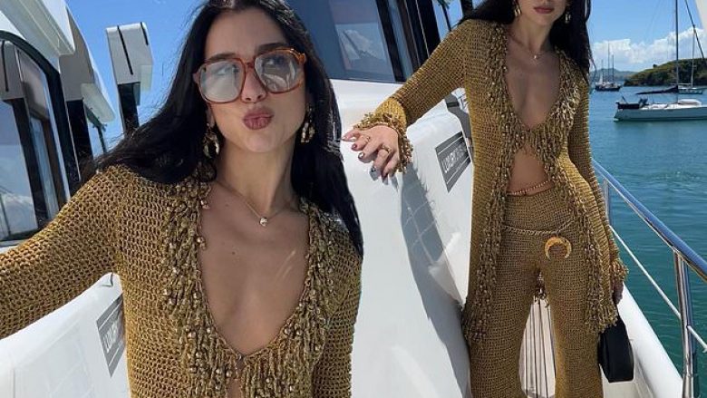 Dua Lipa pozon nga një jaht në Waiheke, ndërsa relaksohet përpara shfaqjeve të tjera në mes të turneut “Future Nostalgia”