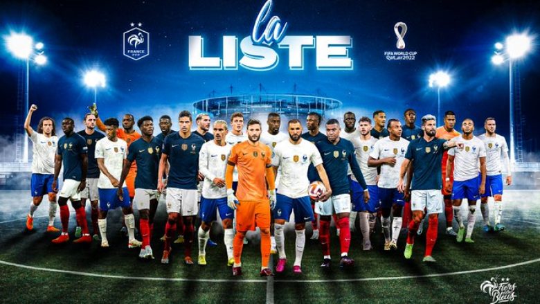 Deschamps publikon listën e Francës me 25 lojtarë të ftuar në Kupën e Botës “Katar 2022”