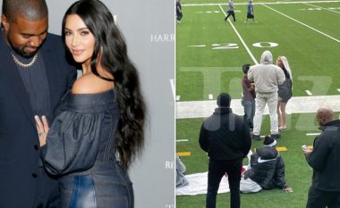 Kim Kardashian dhe Kanye West shfaqen duke biseduar me njëri-tjetrin, pavarësisht ngjarjeve të fundit