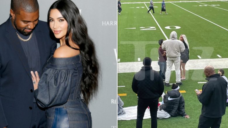 Kim Kardashian dhe Kanye West shfaqen duke biseduar me njëri-tjetrin, pavarësisht ngjarjeve të fundit