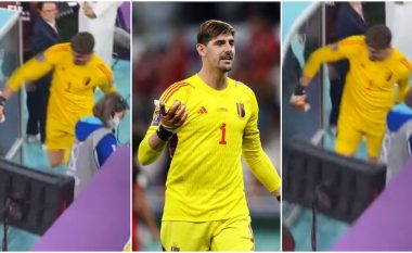 Pamjet që tregojnë reagimin me nervozizëm të Courtois, pas humbjes së Belgjikës nga Maroku