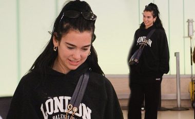 Dua Lipa shfaq bukurinë e saj natyrale në Aeroportin e Los Angelesit pas përfundimit të turneut të saj