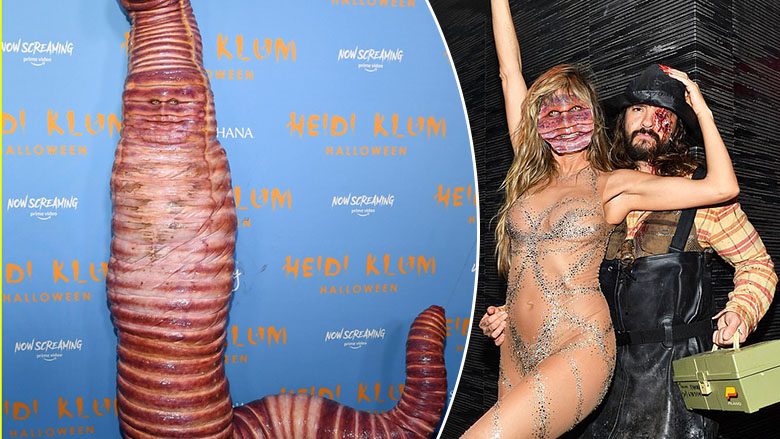 Heidi Klum i befason të gjithë, shfaqet e veshur si krimb për Halloween