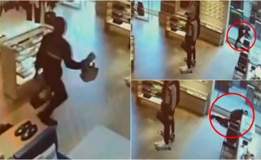 Deshi të largohej me çantat e vjedhura, hajni përfundoi në spital – pasi u përplas për derën e xhamit të një dyqani në Uashington