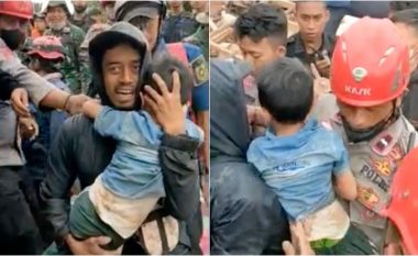 U gjet pranë trupit të gjyshes së tij – momenti kur një gjashtëvjeçar u nxor i gjallë nga rrënojat, dy ditë pas tërmetit në Indonezi