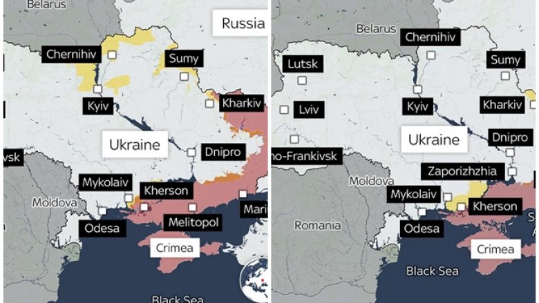 Si ka ndryshuar kontrolli i Rusisë mbi Ukrainën?