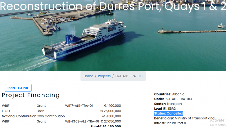 BE anulon grant 28 milionë euro për Portin e Durrësit, reagon Balluku: Është kërkuar nga qeveria që në 2019-ën