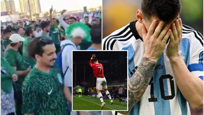 ‘SIUUU’ – me festën e famshme të Ronaldos, tifozët e Arabisë Saudite u tallën me Messin dhe Argjentinën