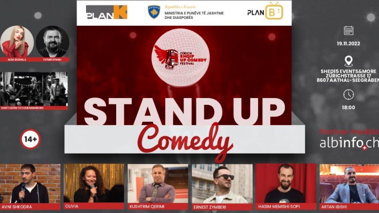 Për herë të parë në Zvicër organizohet “Stand Up Comedy Festival” me aktorë shqiptarë