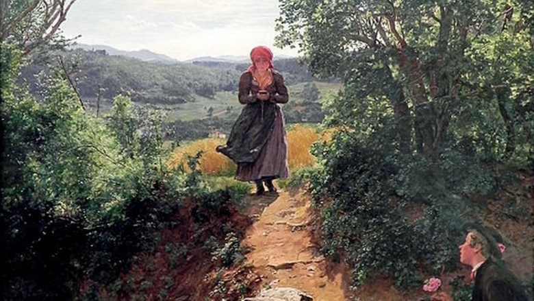 Një “udhëtare në kohë” vihet re duke shikuar “telefonin e saj celular” në pikturën e vitit 1860
