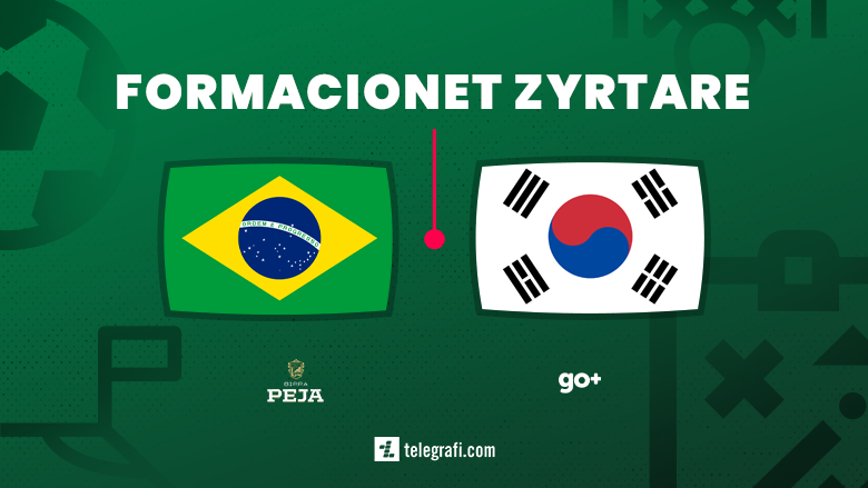 Formacionet zyrtare: Brazili kërkon çerekfinalen në sfidën ndaj Koresë së Jugut