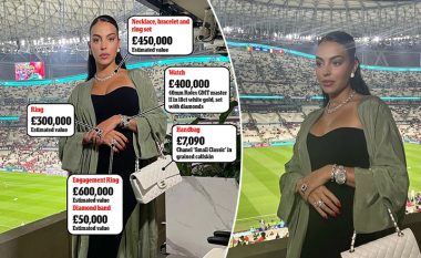 Georgina Rodriguez raportohet se kishte mbi dy milionë euro bizhuteri në tribunat e ndeshjes së Portugalisë në Botëror