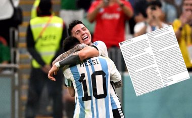 Ishte vitit 2016: Enzo Fernandez si 16 vjeçar i shkruante Lionel Messit një letër, i lutej që të mos e linte Argjentinën